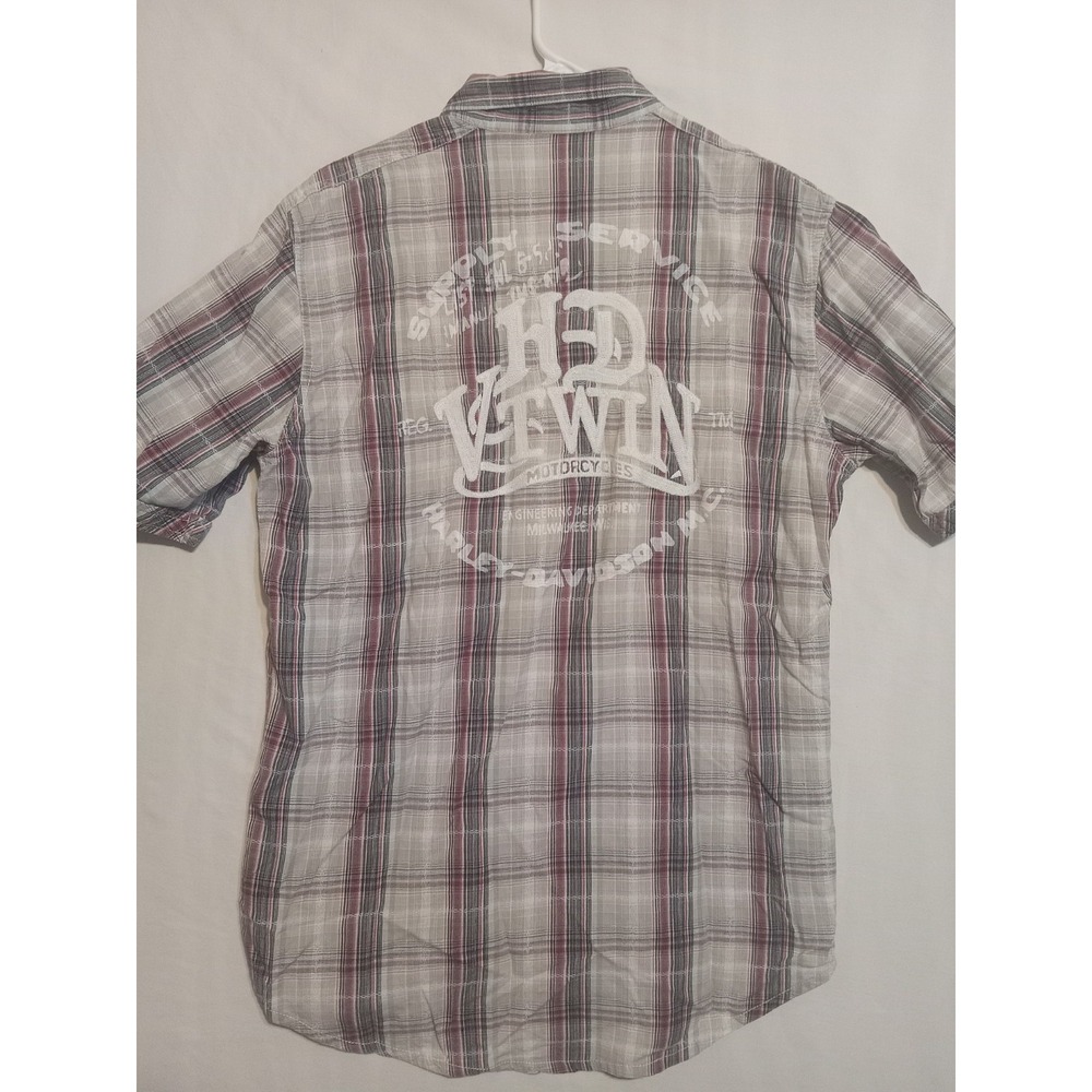 2016 Harley Davidson short sleeve Pearl Snap Button Up Shirt Size Med Thin Shirt